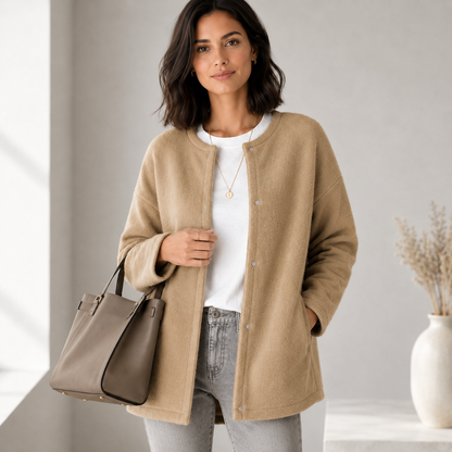 Women's Long Oversized Knit Button-Up Cardigan