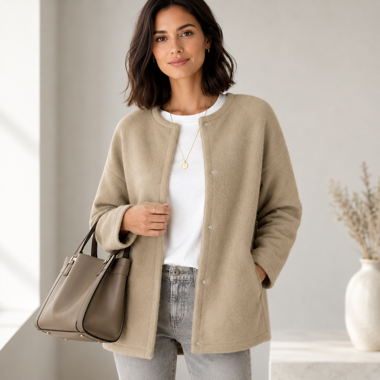 Women's Long Oversized Knit Button-Up Cardigan