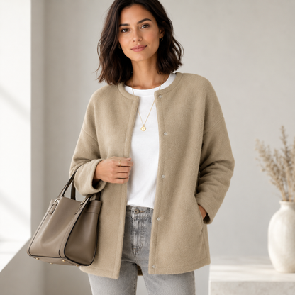 Women's Long Oversized Knit Button-Up Cardigan