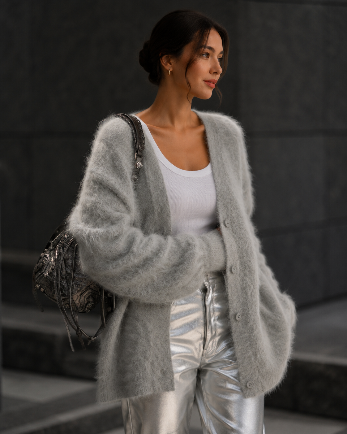 Chic Layer | Women's Oversized Button-Up Cardigan with Relaxed Fit | Versatile Layering for Everyday Comfort 0
