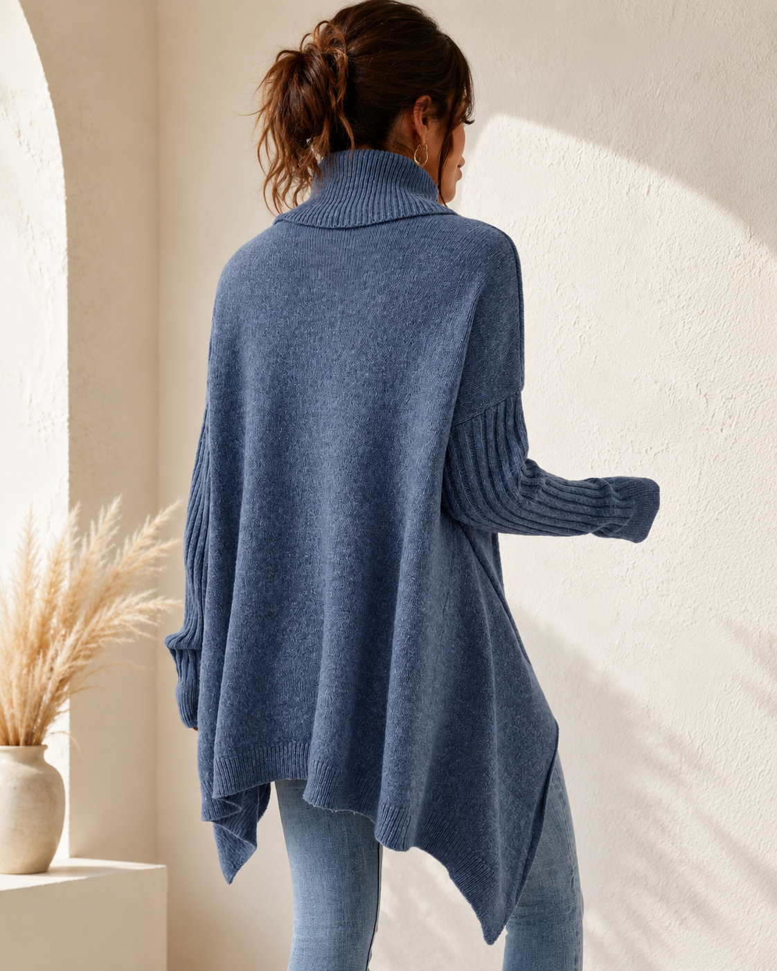 Cozy Layers Cashmere Sweater for Women with Oversized Turtleneck | Soft, Relaxed Fit for Ultimate Warmth