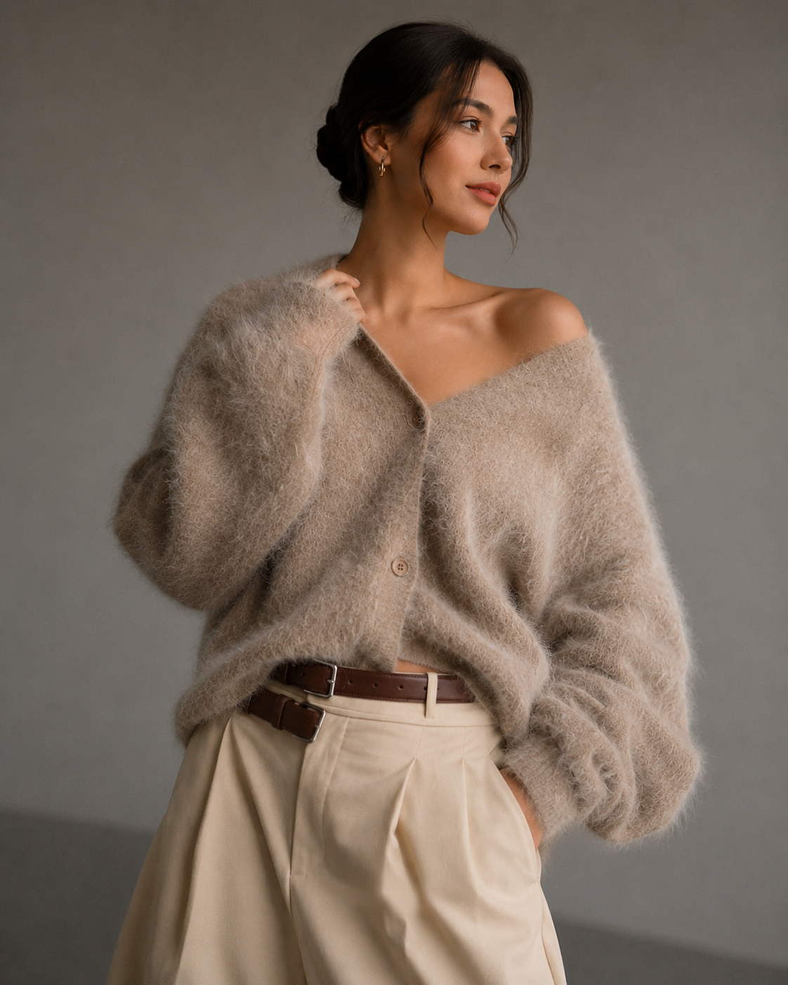 Chic Layer | Women's Oversized Button-Up Cardigan with Relaxed Fit | Versatile Layering for Everyday Comfort 0