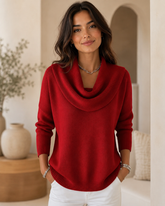 Cowl Neck Knit Jumper – Relaxed Fit