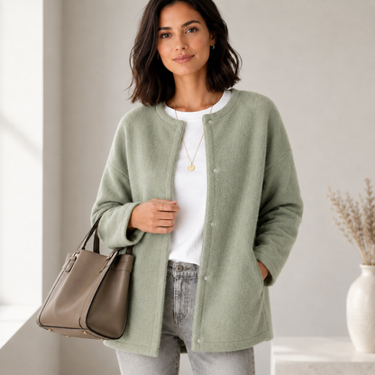 Women's Long Oversized Knit Button-Up Cardigan