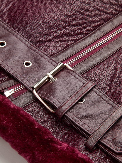 Women's Soft Fleece Jacket – Zipper Closure with Belted Design – Relaxed Fit