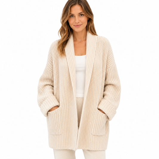 Women's Cashmere Cardigan – Loose Fit V-Neck