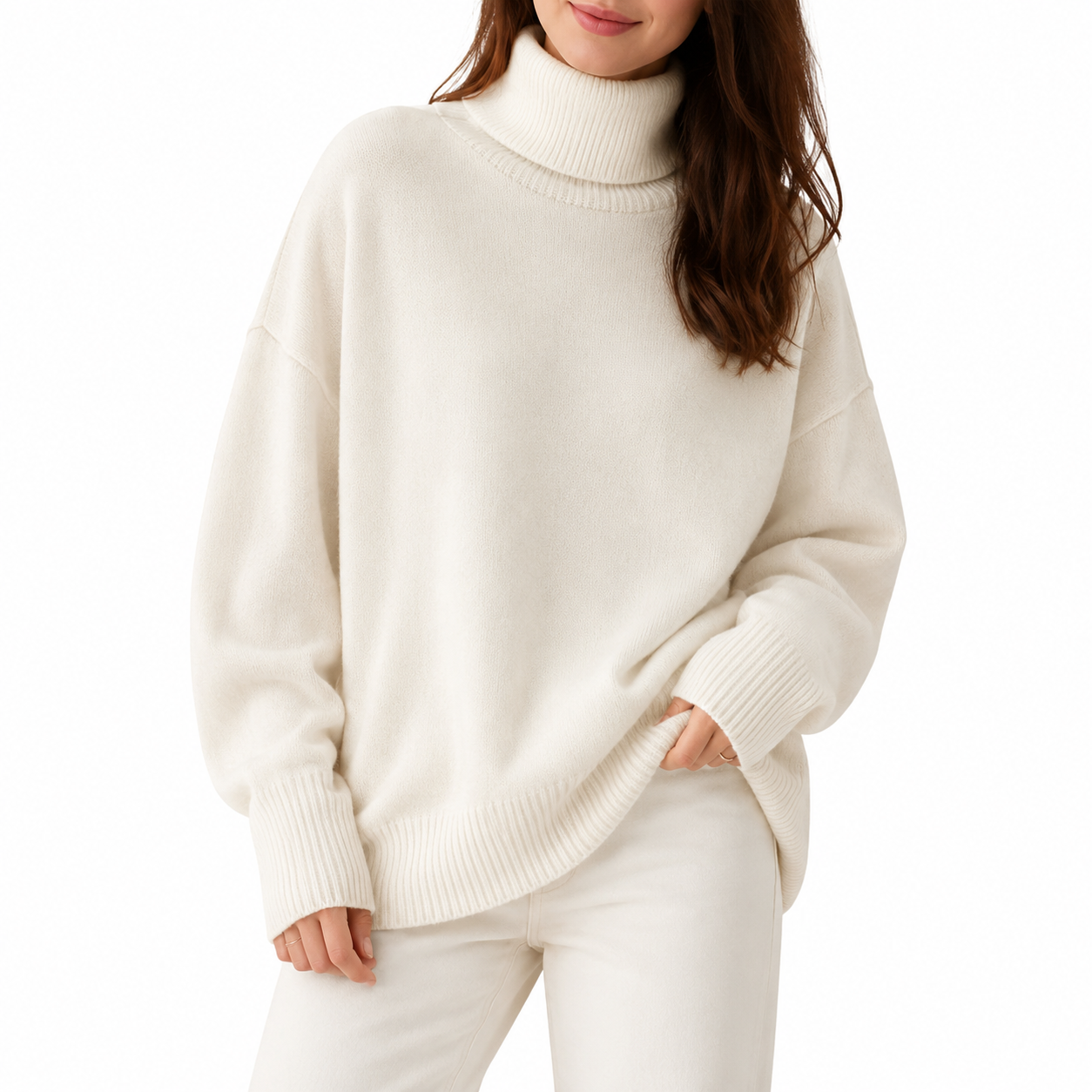 Women's Cashmere Turtleneck Sweater – Classic Design