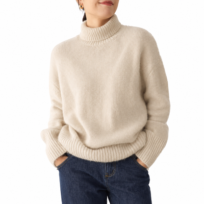 Women's Cashmere Turtleneck Sweater – Classic Design