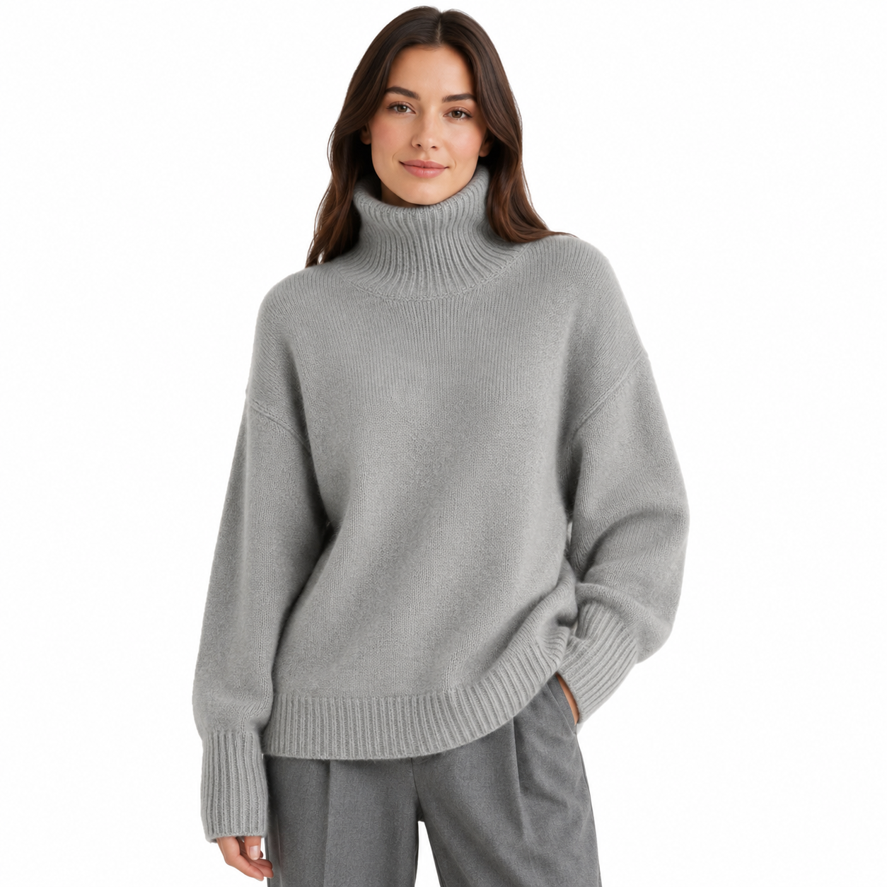 Women's Cashmere Turtleneck Sweater – Classic Design