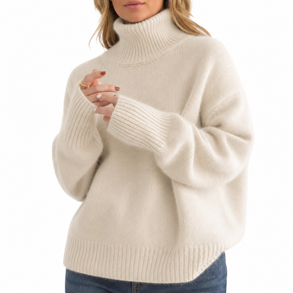 Women's Cashmere Turtleneck Sweater – Classic Design