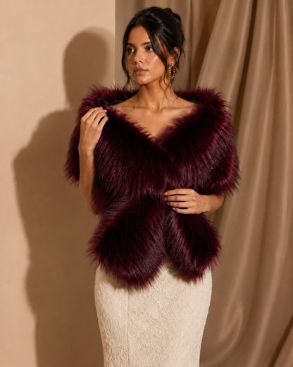 Women's Wool Shawl Wrap – Fluffy Evening Dress Accessory