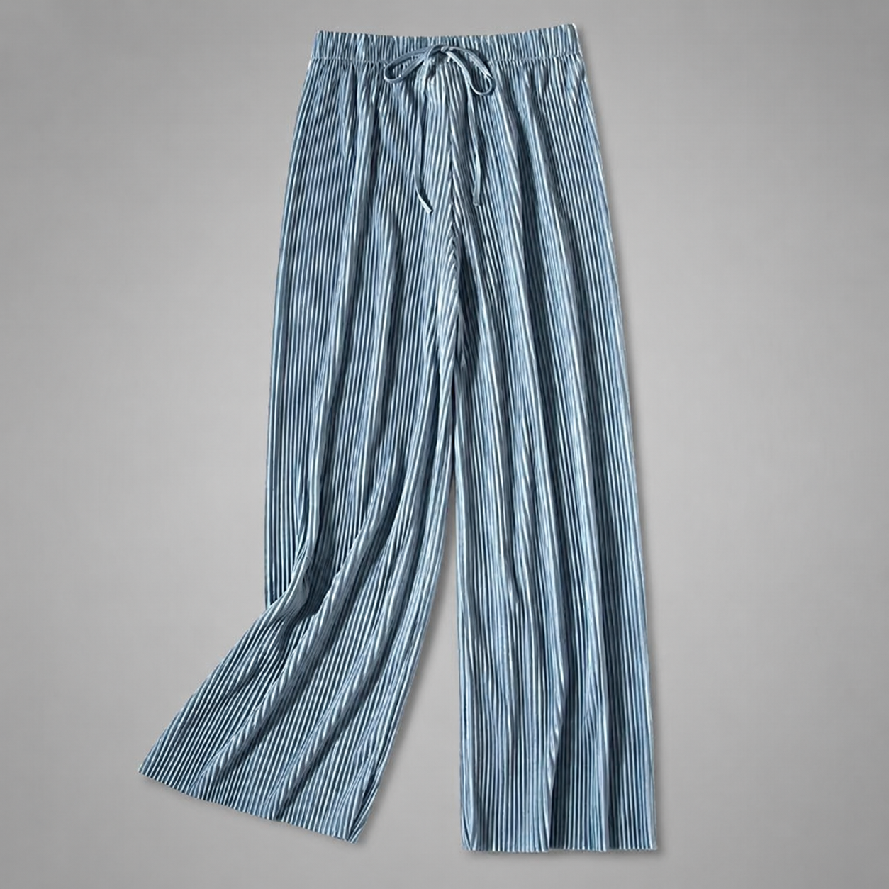 Women's Ice Silk Cropped Pants – Pleated Wide Leg Style