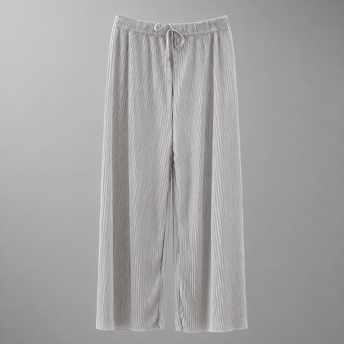Women's Ice Silk Cropped Pants – Pleated Wide Leg Style