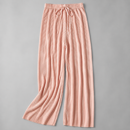 Women's Ice Silk Cropped Pants – Pleated Wide Leg Style