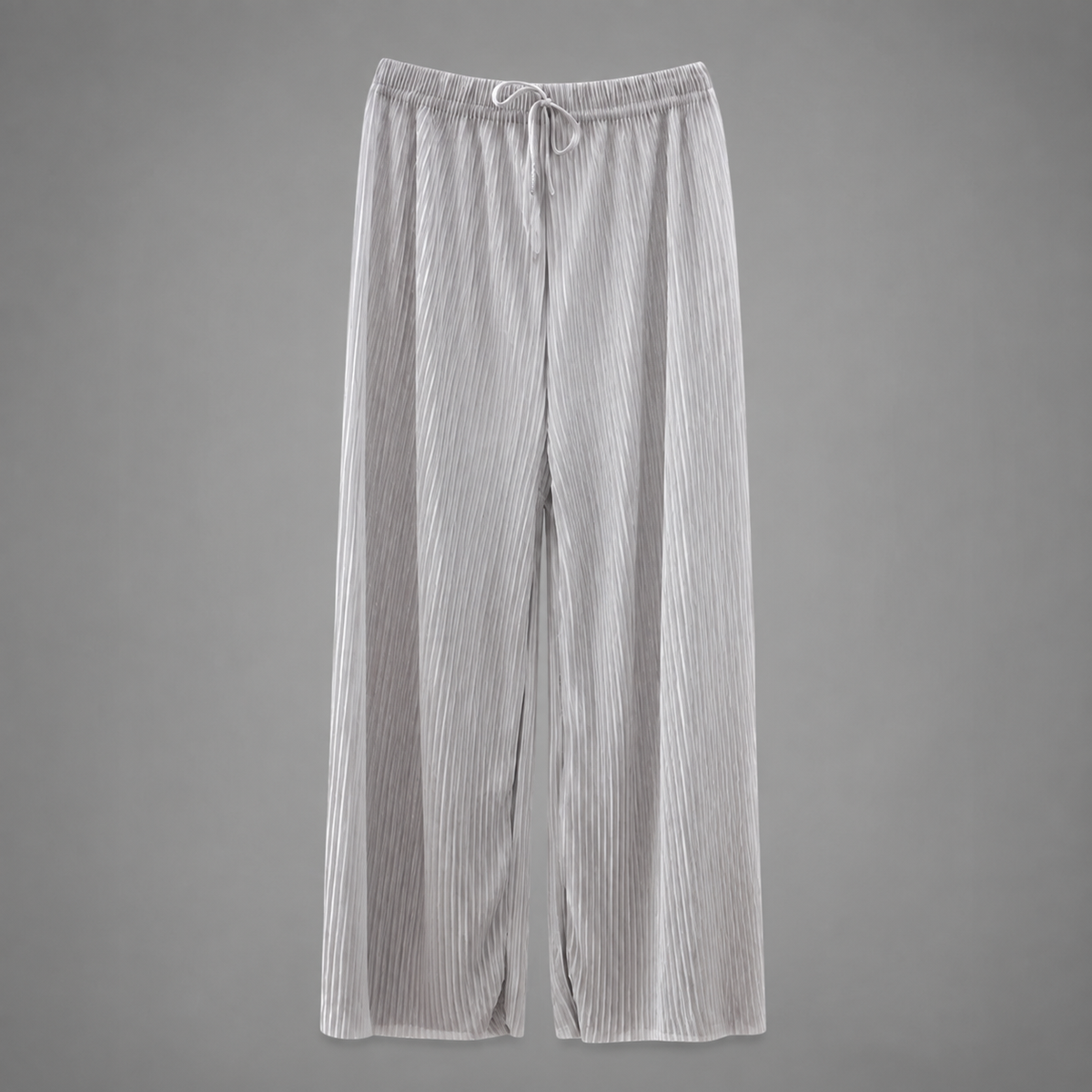 Women's Ice Silk Cropped Pants – Pleated Wide Leg Style