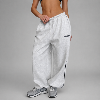 Women's High-Waisted Wide Leg Sweatpants – Oversized Fit, Elastic Material