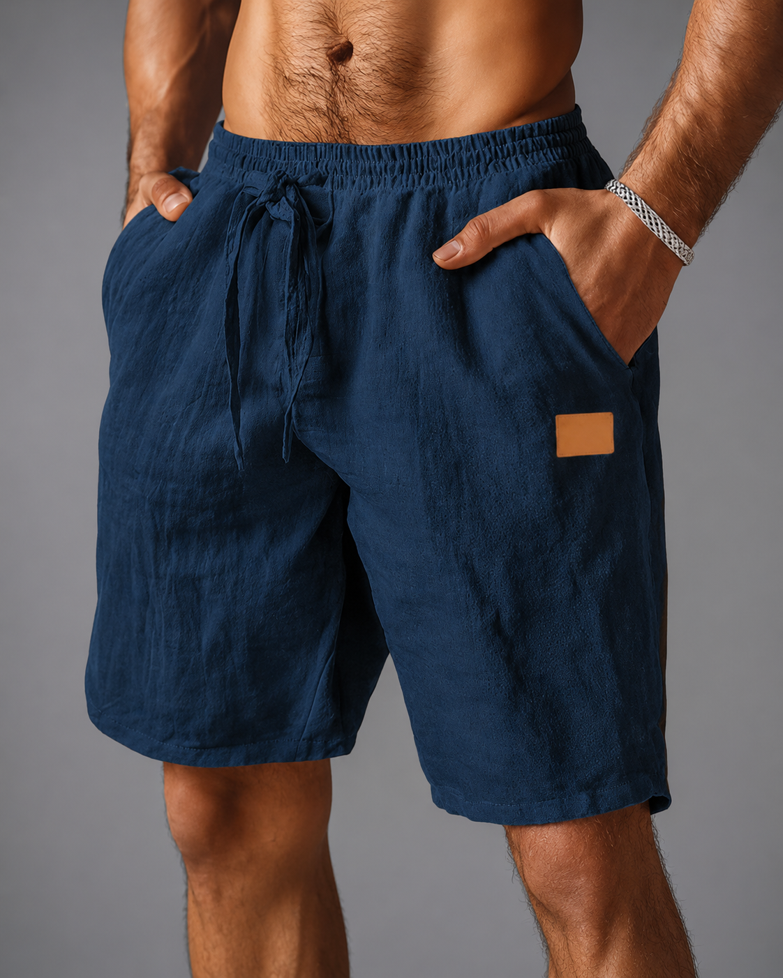 Men's Linen Shorts – Regular Fit with Drawstring Waistband