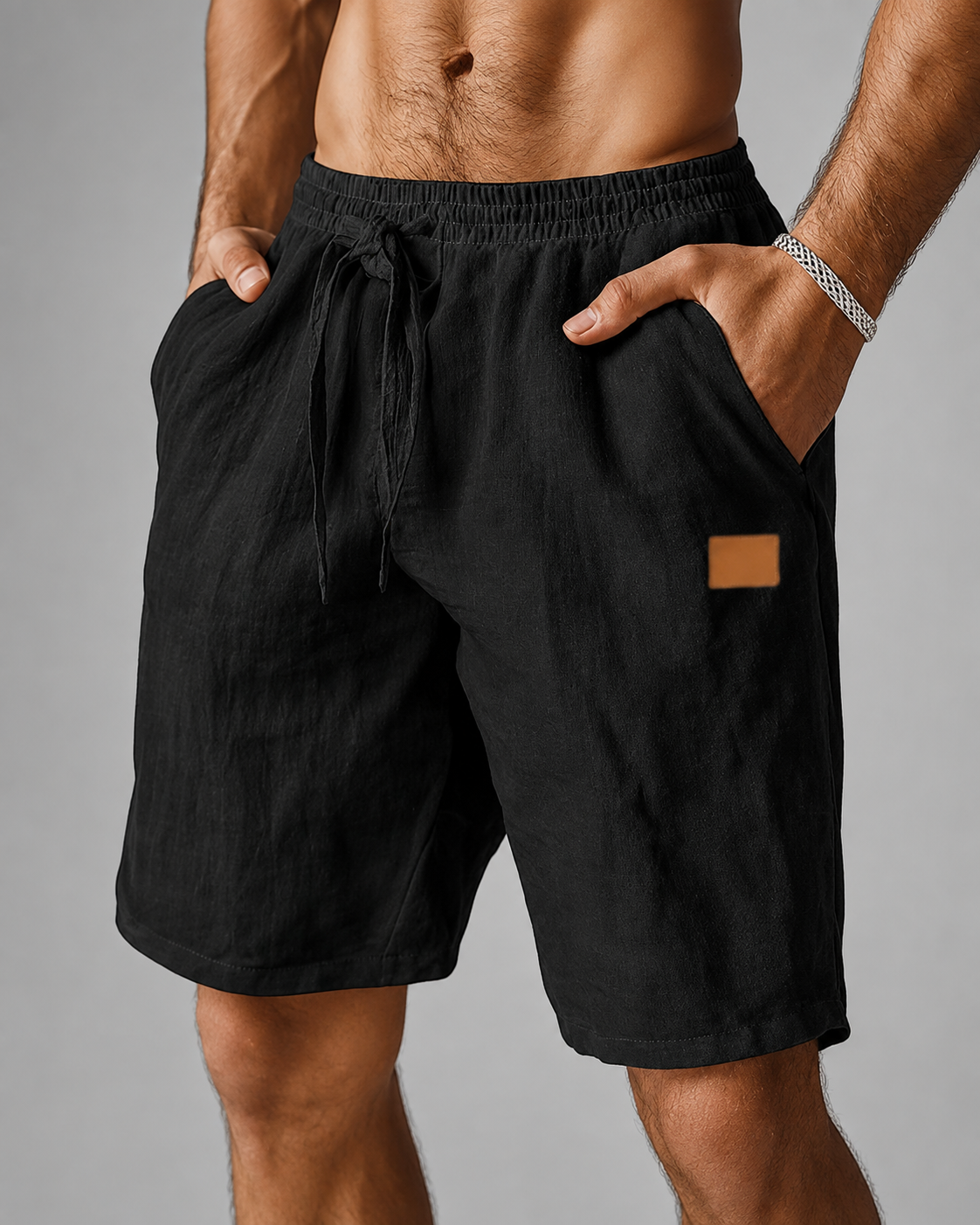 Men's Linen Shorts – Regular Fit with Drawstring Waistband