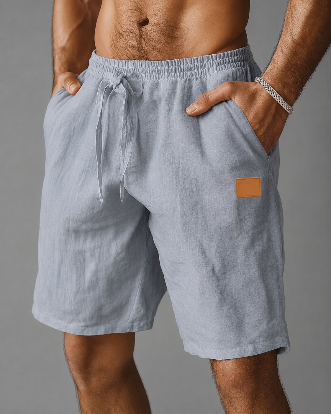Men's Linen Shorts – Regular Fit with Drawstring Waistband