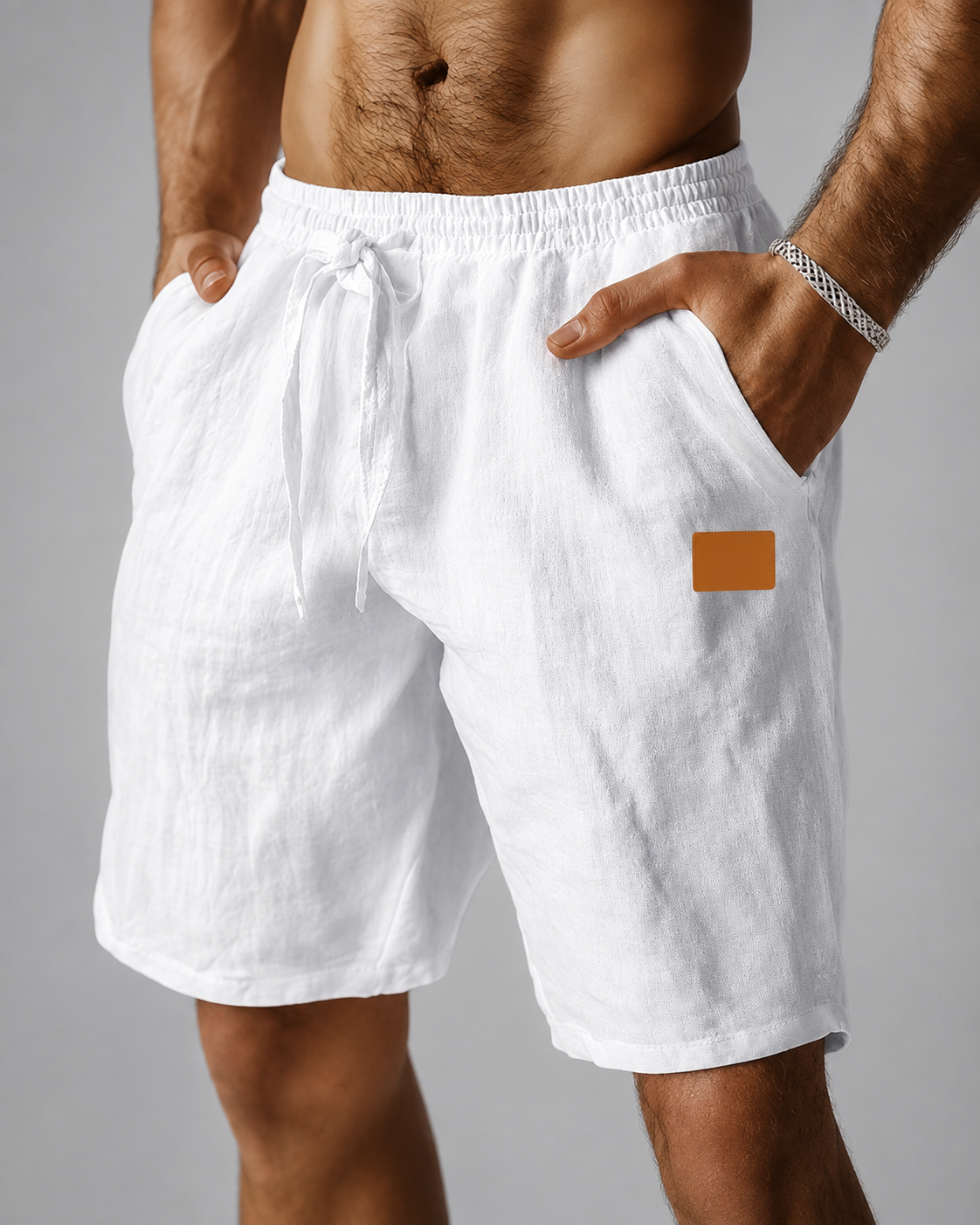 Men's Linen Shorts – Regular Fit with Drawstring Waistband