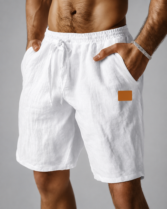 Men's Linen Shorts – Regular Fit with Drawstring Waistband