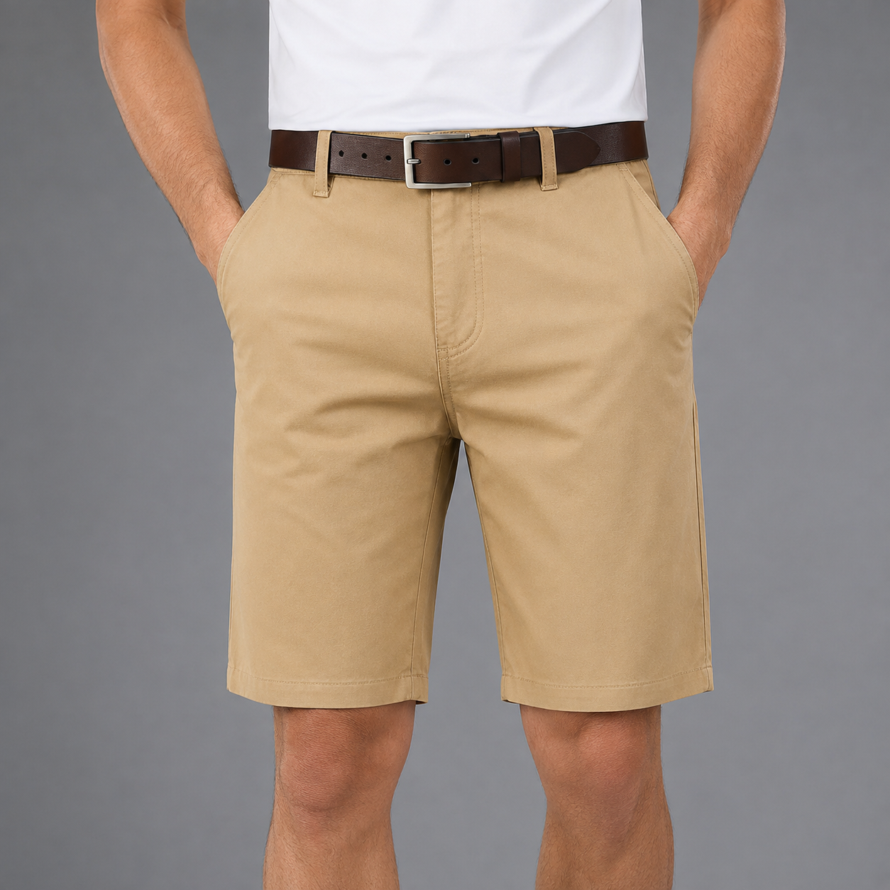 Men's Twill Chino Shorts – Regular Fit with Slight Stretch
