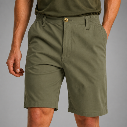 Men's Quick-Drying Chino Shorts – Stretch Fabric with Elastic Waistband
