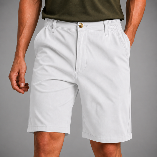 Men's Quick-Drying Chino Shorts – Stretch Fabric with Elastic Waistband