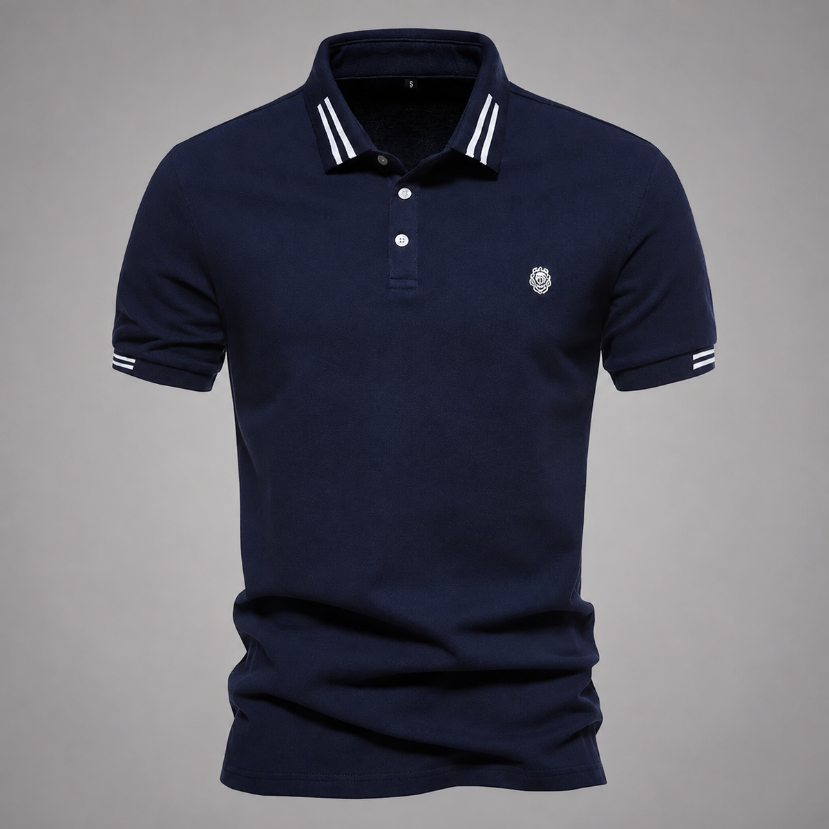 Men's Lightweight Piqué Polo Shirt – Structured Fit with Contrast Collar and Sleeve Trim