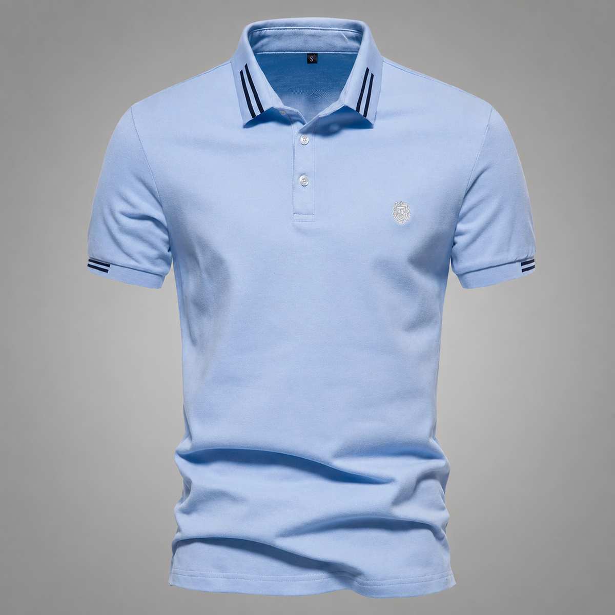 Men's Lightweight Piqué Polo Shirt – Structured Fit with Contrast Collar and Sleeve Trim