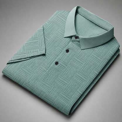 Men's Short Sleeve Polo Shirt – Relaxed Fit – Classic Polo Collar – Breathable Polyester for Warm Weather
