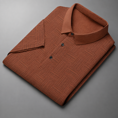 Men's Short Sleeve Polo Shirt – Relaxed Fit – Classic Polo Collar – Breathable Polyester for Warm Weather