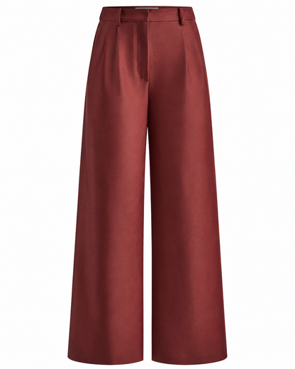 Women's Regular Fit Woven Wide Leg Pants – Solid Design