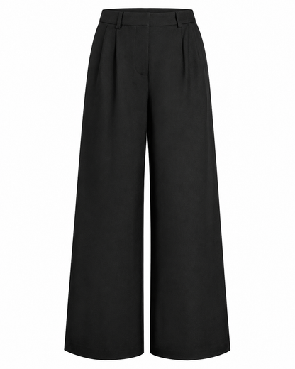 Women's Regular Fit Woven Wide Leg Pants – Solid Design