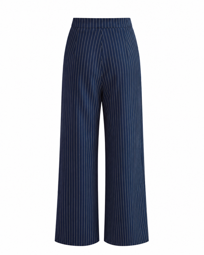 Women's Pinstripe Wide Leg Pants – Regular Fit