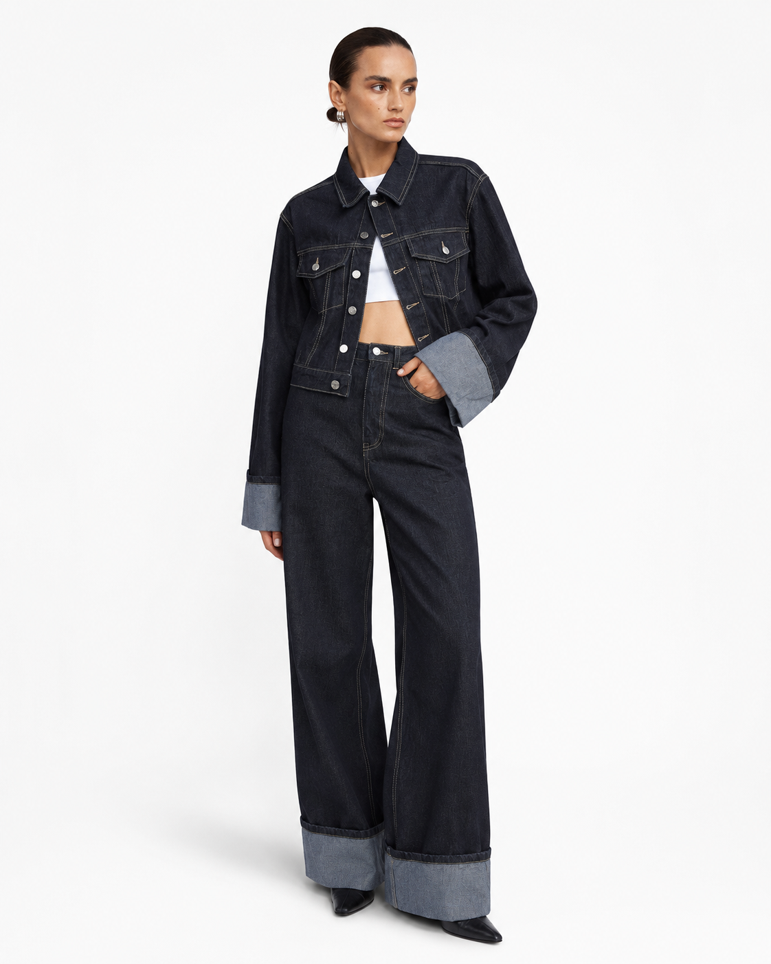 Women's Regular Fit Cotton Denim Jacket – Cuffed Sleeve