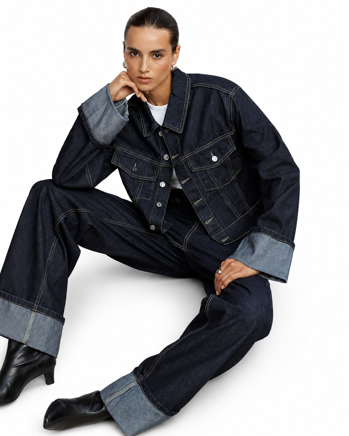 Women's Regular Fit Cotton Denim Jacket – Cuffed Sleeve