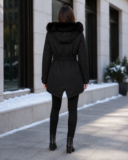 Women's Cotton Parka Jacket – Functional Warmth with Zipper Closure