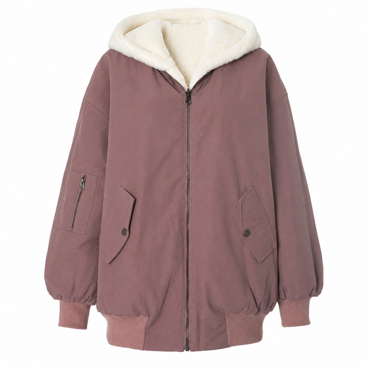 Women's Loose Hooded Jacket – Long Sleeve Zipper Closure for Autumn and Winter