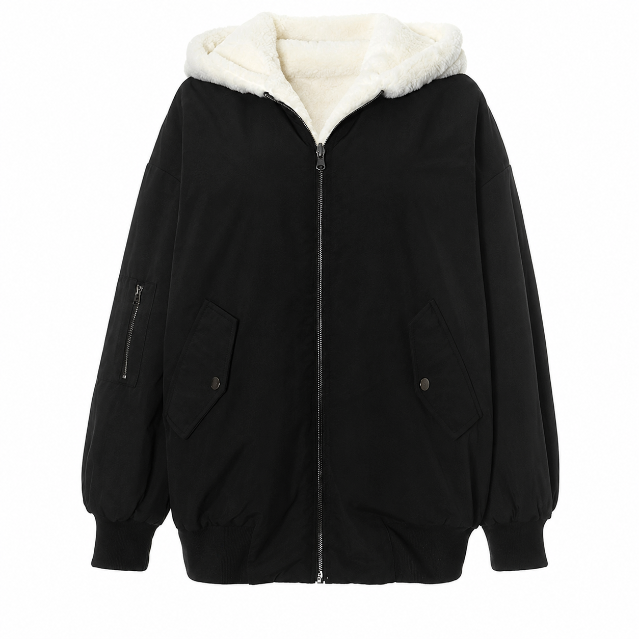 Women's Loose Hooded Jacket – Long Sleeve Zipper Closure for Autumn and Winter