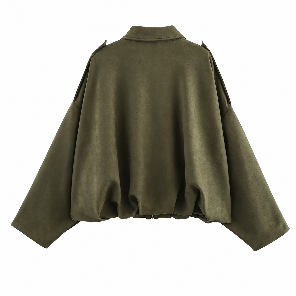 Women's Solid Bomber Jacket – Lapel Neck with Long Sleeves