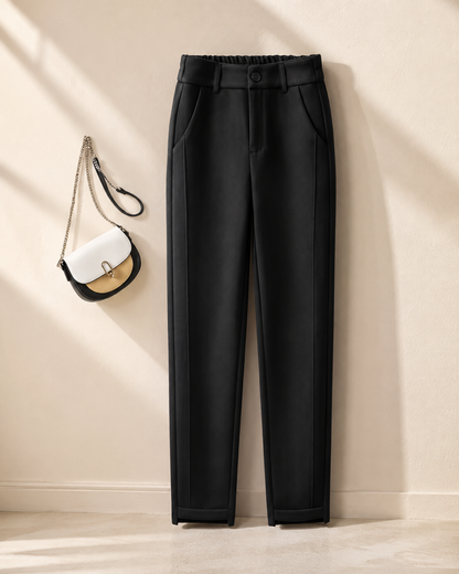 Women's Woolen Herringbone High Waist Harem Pants – Elastic Fit