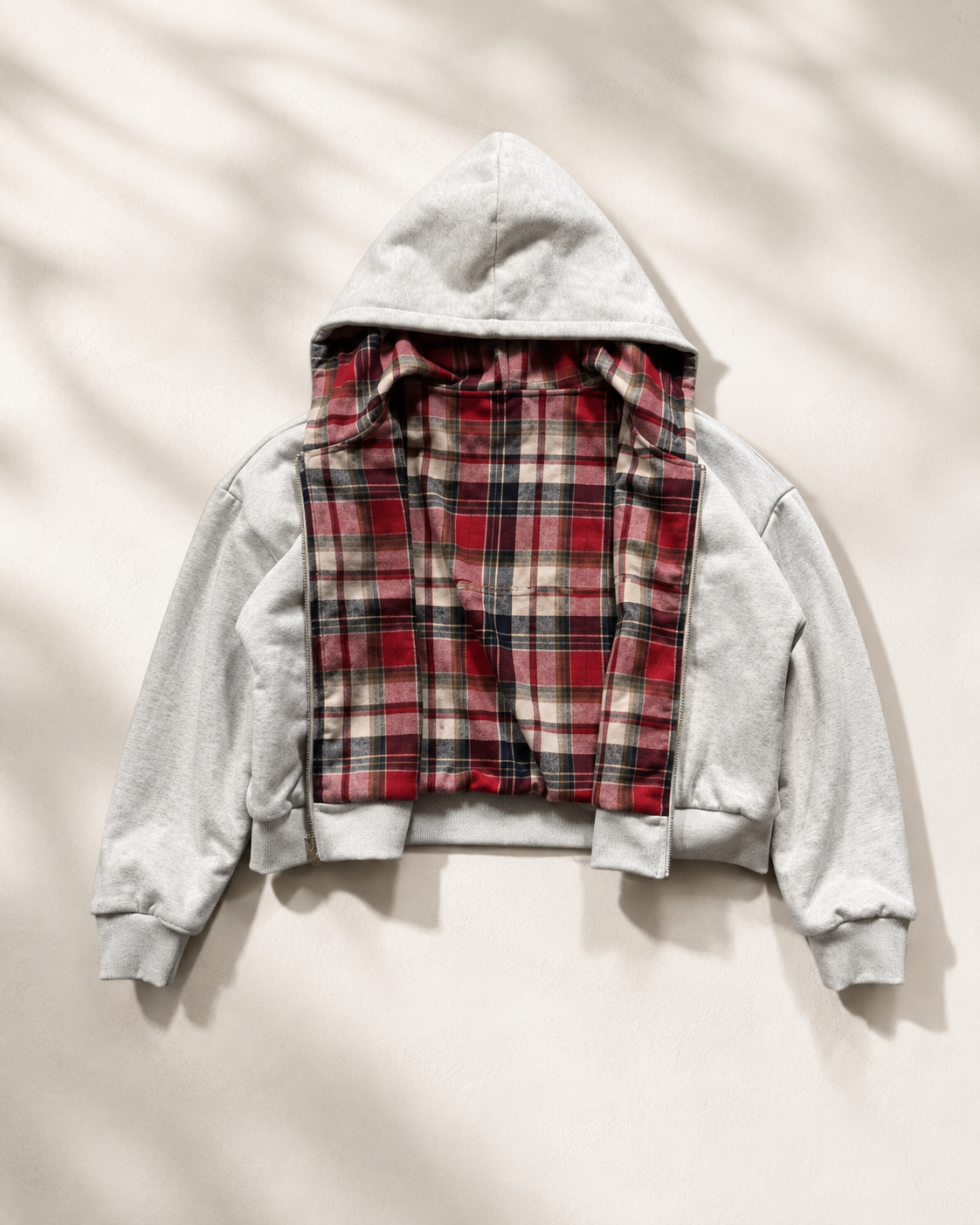 Women's Gray Double-Sided Oversized Zipper Hoodie – Casual Y2K Style