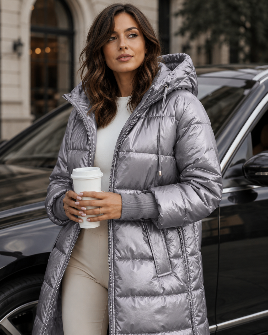 Women's Cotton Autumn/Winter Coat – Elegant and Versatile Design