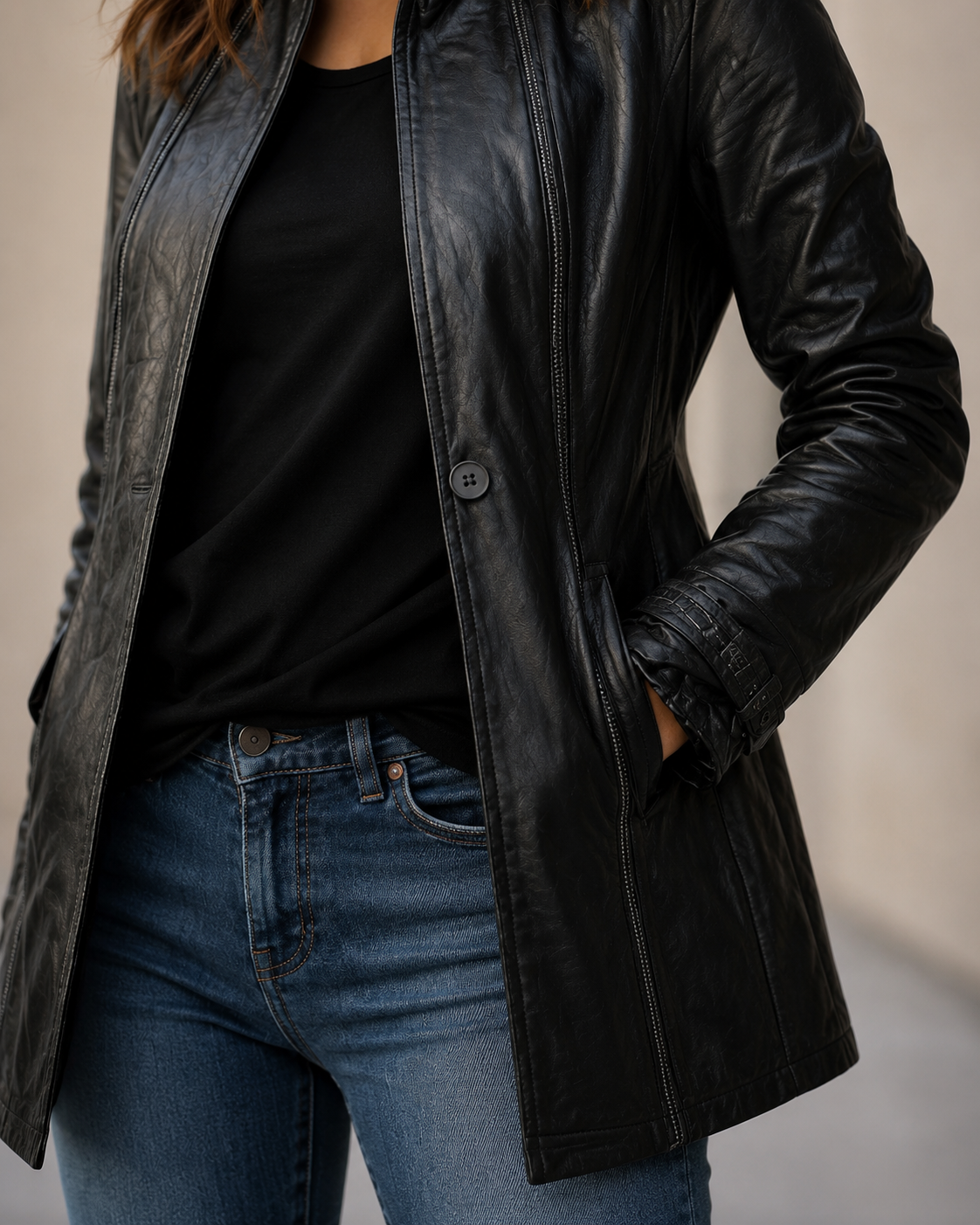 Women's Casual Button-Down Jacket – Tailored Fit