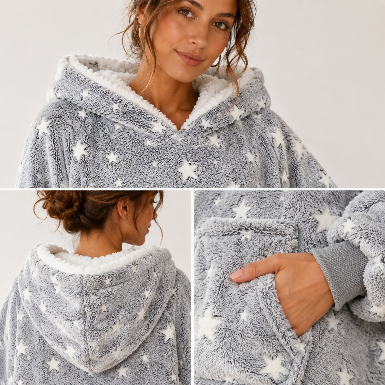 Women's Oversized Fleece Hoodie – Extra Large Hood with Deep Pockets