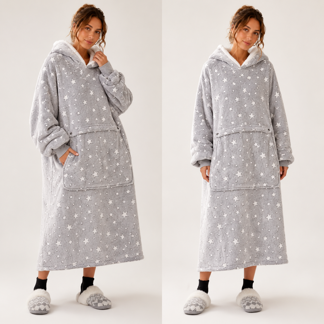 Women's Oversized Fleece Hoodie – Extra Large Hood with Deep Pockets