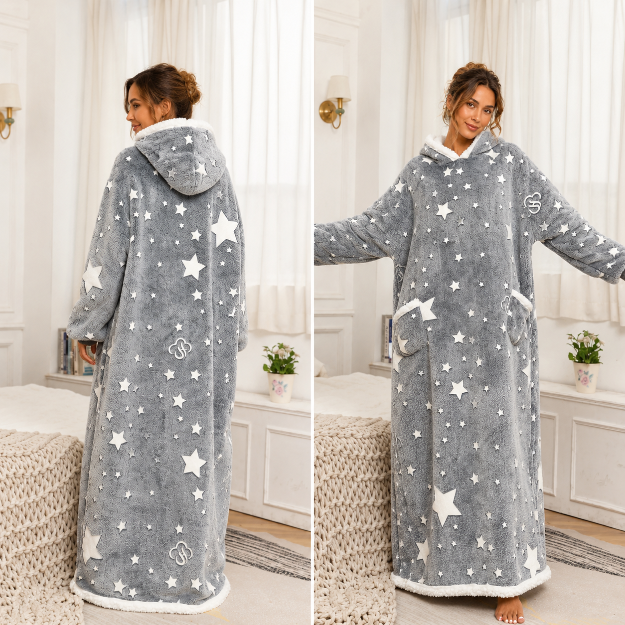 Women's Oversized Fleece Hoodie – Extra Large Hood with Deep Pockets