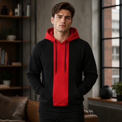 Men's Relaxed Fit Hoodie – Functional Drawstring Hood
