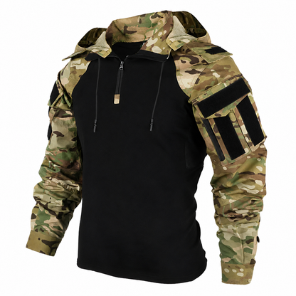 Men's Tactical Fleece Jacket – Weather Resistant with Adjustable Hood